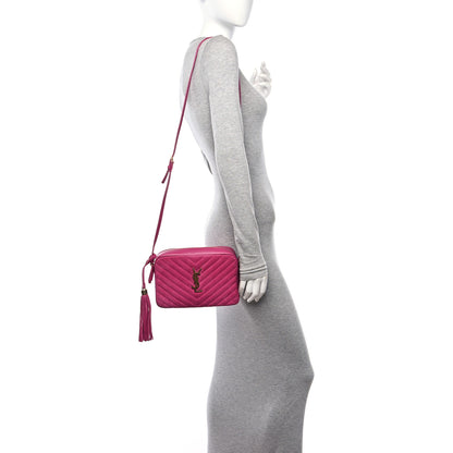 Saint Laurent Suede Matelasse Monogram Lou Camera Bag Rose 2 of 11