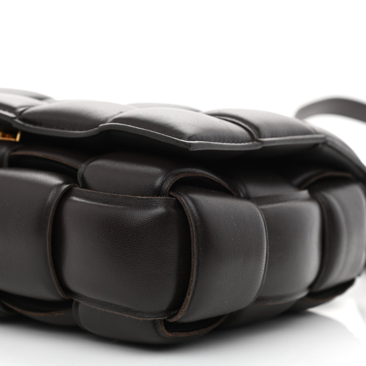 Nappa Maxi Intreccio Padded Cassette Crossbody Bag Fondente