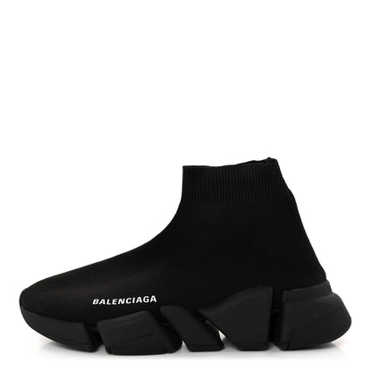 Balenciaga Technical 3D Recycled Knit Womens Speed 2.0 Sneakers 37 Monocolor Black 1 of 9