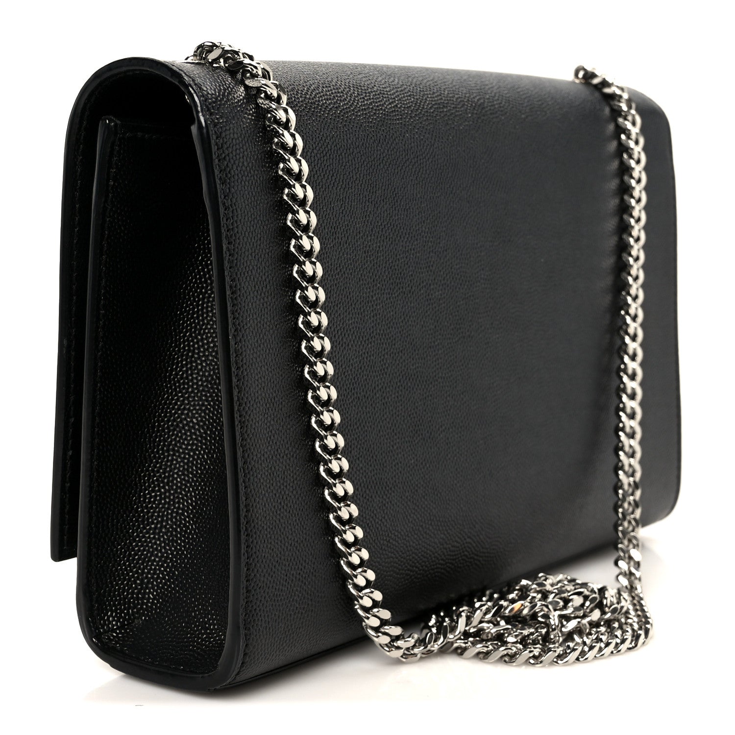 Saint Laurent Grain De Poudre Medium Classic Monogram Kate Satchel Black 3 of 11