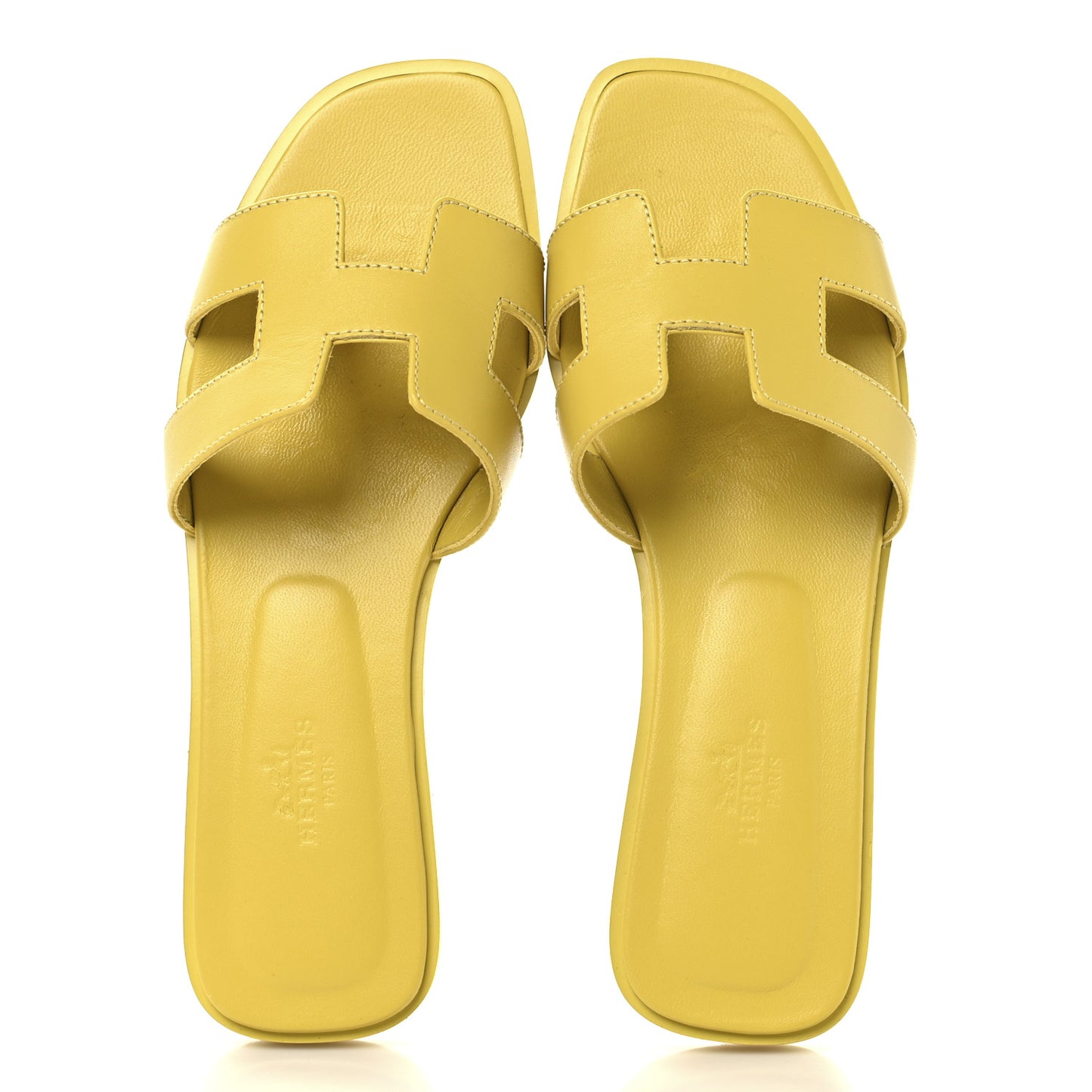 Box Calfskin Oran Sandals 36.5 Jaune Citron