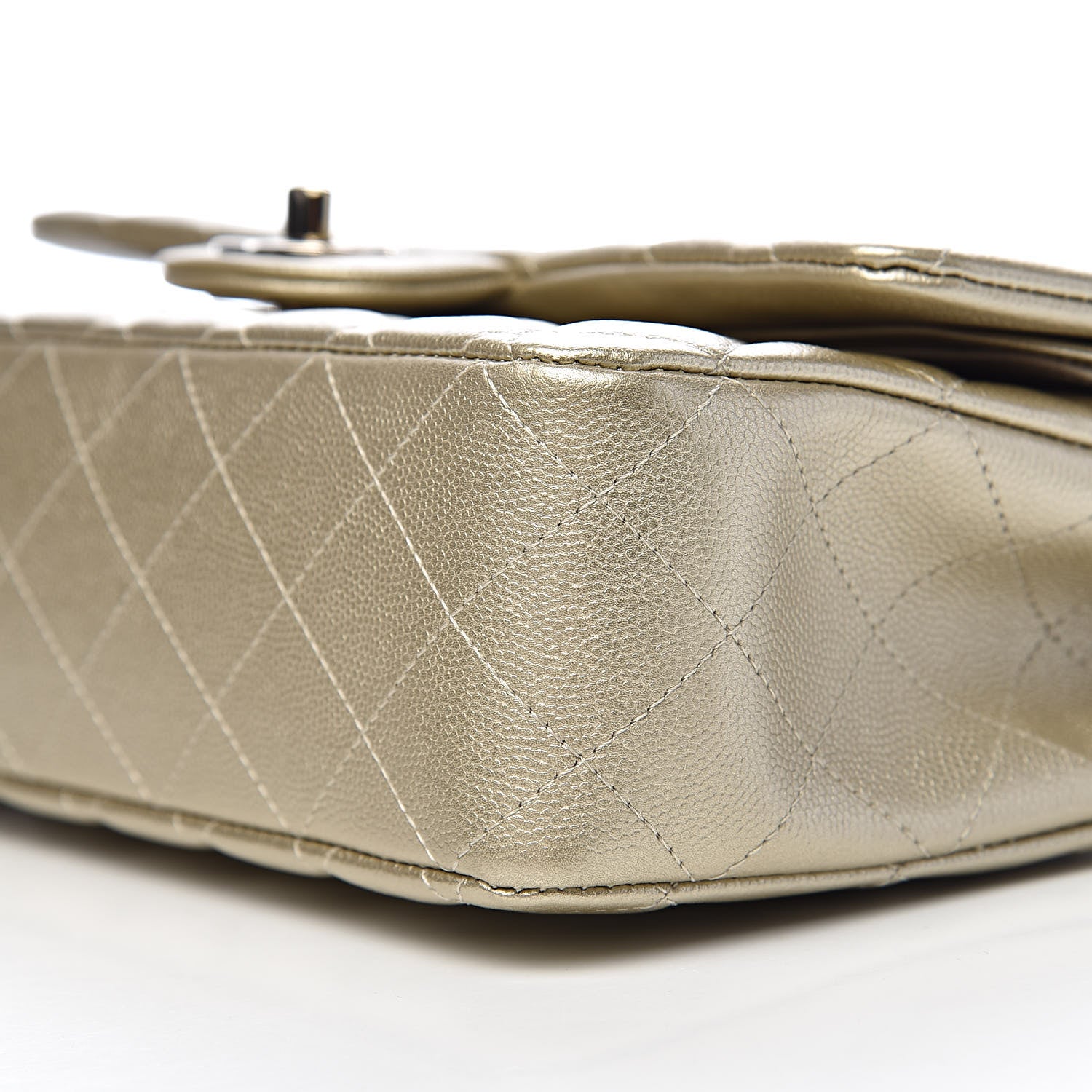 Chanel Metallic Caviar Quilted Medium Double Flap Gold 9 of 12