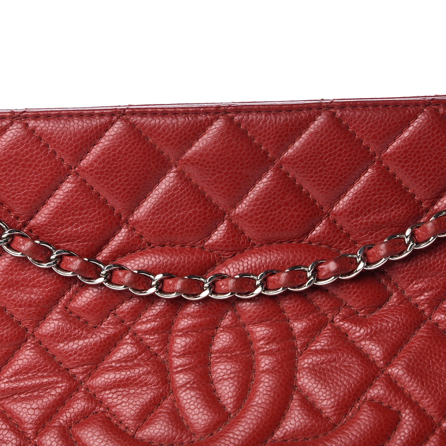 Caviar Quilted Timeless CC Shopping Tote Red