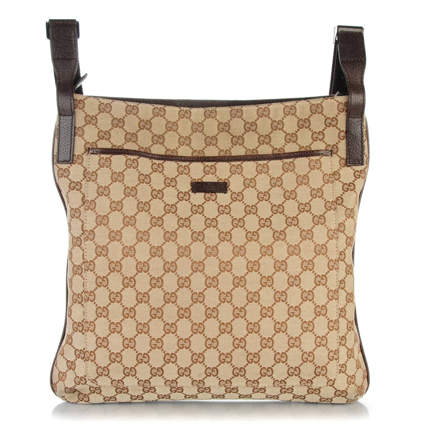 Monogram Large Flat Messenger Bag Dark Brown