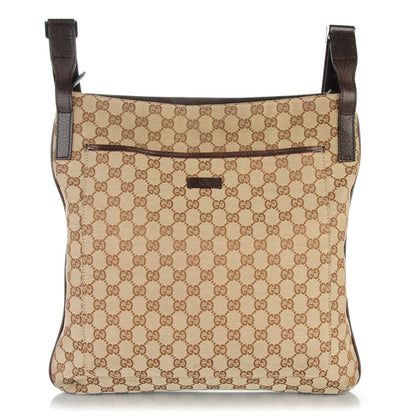 Gucci Monogram Large Flat Messenger Bag Dark Brown 1 of 7