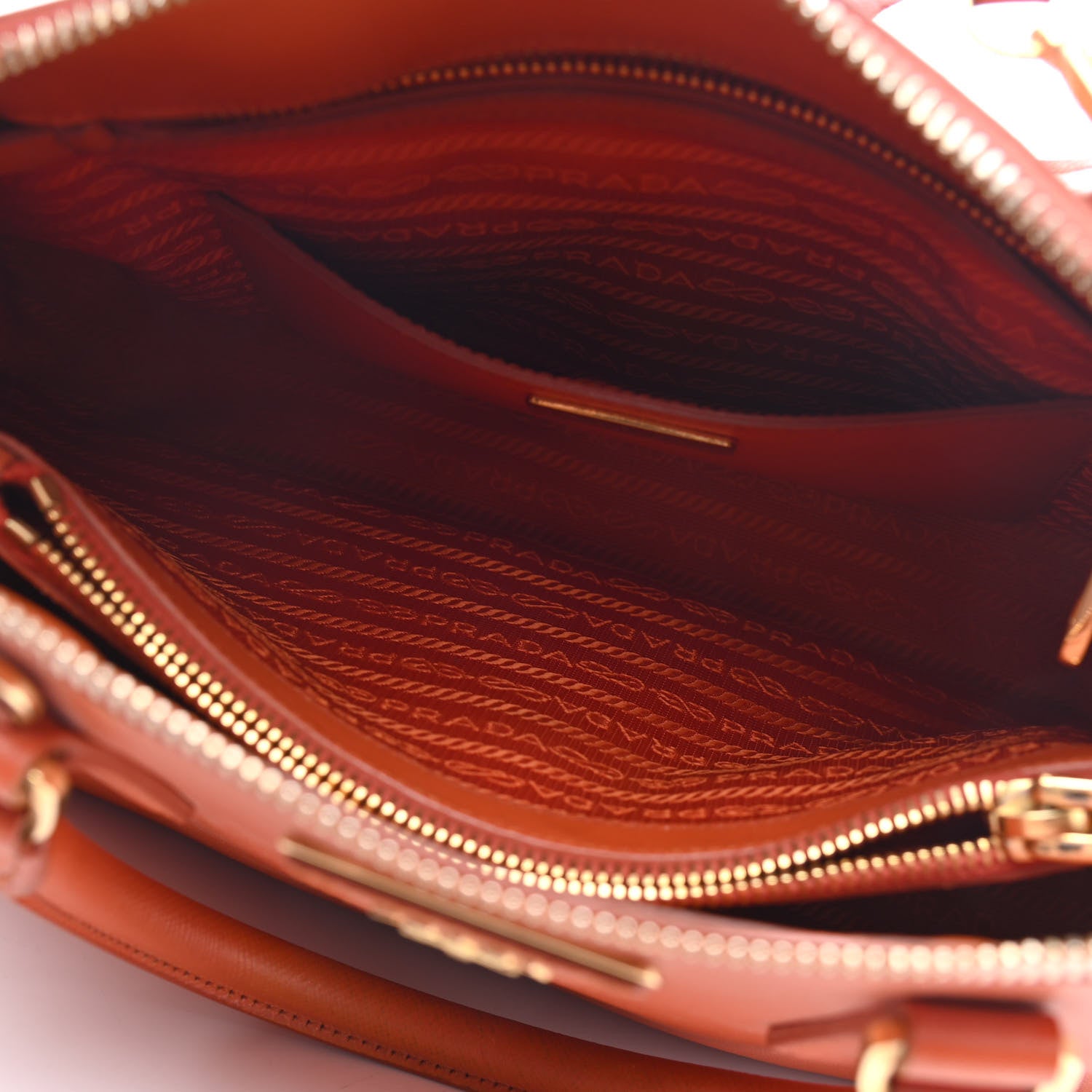 Prada Saffiano Lux Medium Promenade Tote Papaya 4 of 4