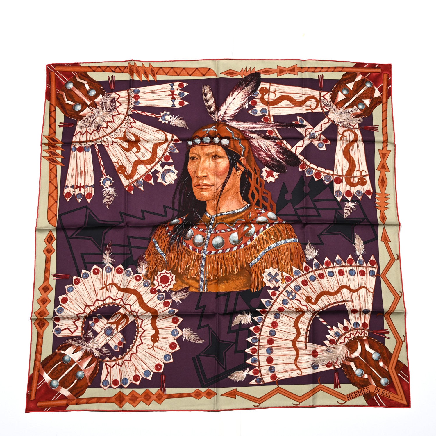 Hermes Silk Wako Ni Scarf 90 1 of 5