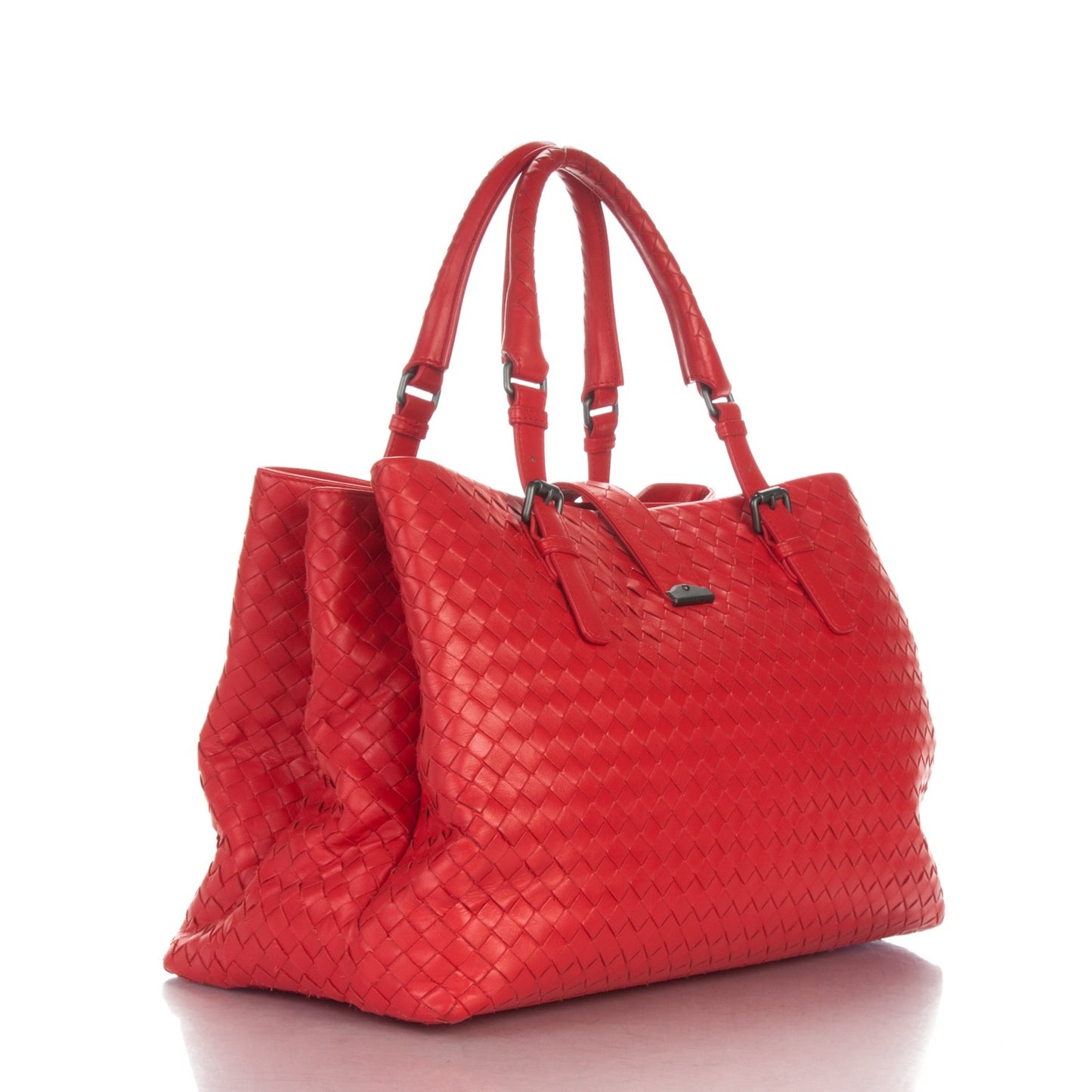 Nappa Intrecciato Medium Roma Tote Red