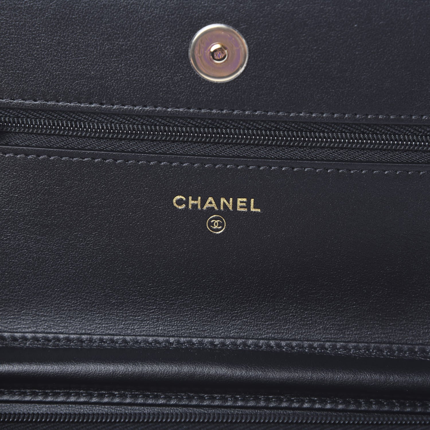Chanel Tweed Quilted Wallet On Chain WOC Black Ecru White 5 of 11