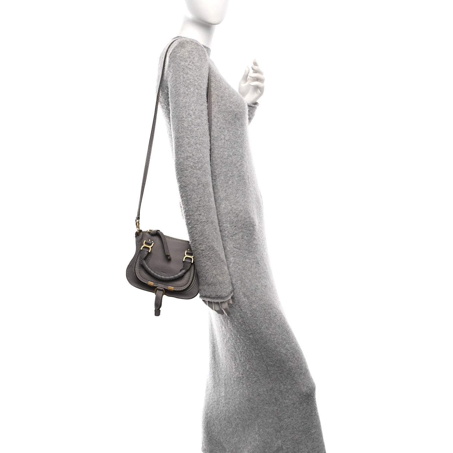 Chloe Calfskin Mini Marcie Satchel Cashmere Grey 2 of 10
