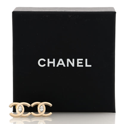 Chanel Metal Crystal CC Marquise Earrings Gold 5 of 5
