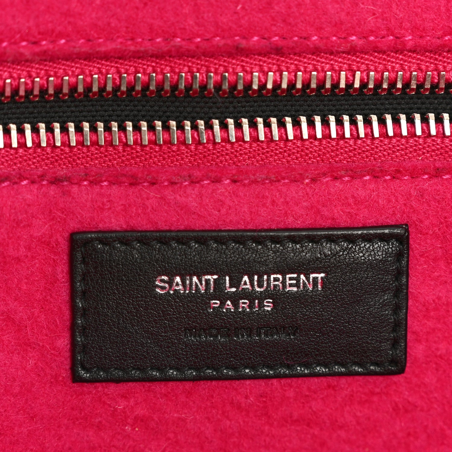 Saint Laurent Wool Rive Gauche Tote Fuchsia 6 of 14