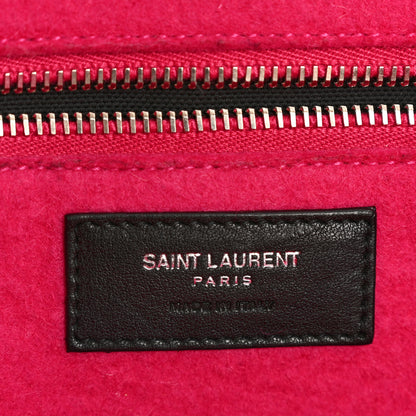 Saint Laurent Wool Rive Gauche Tote Fuchsia 6 of 14