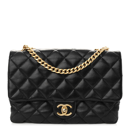 Chanel Lambskin Quilted Medium Pillow Crush Flap Bag Black 1 of 12