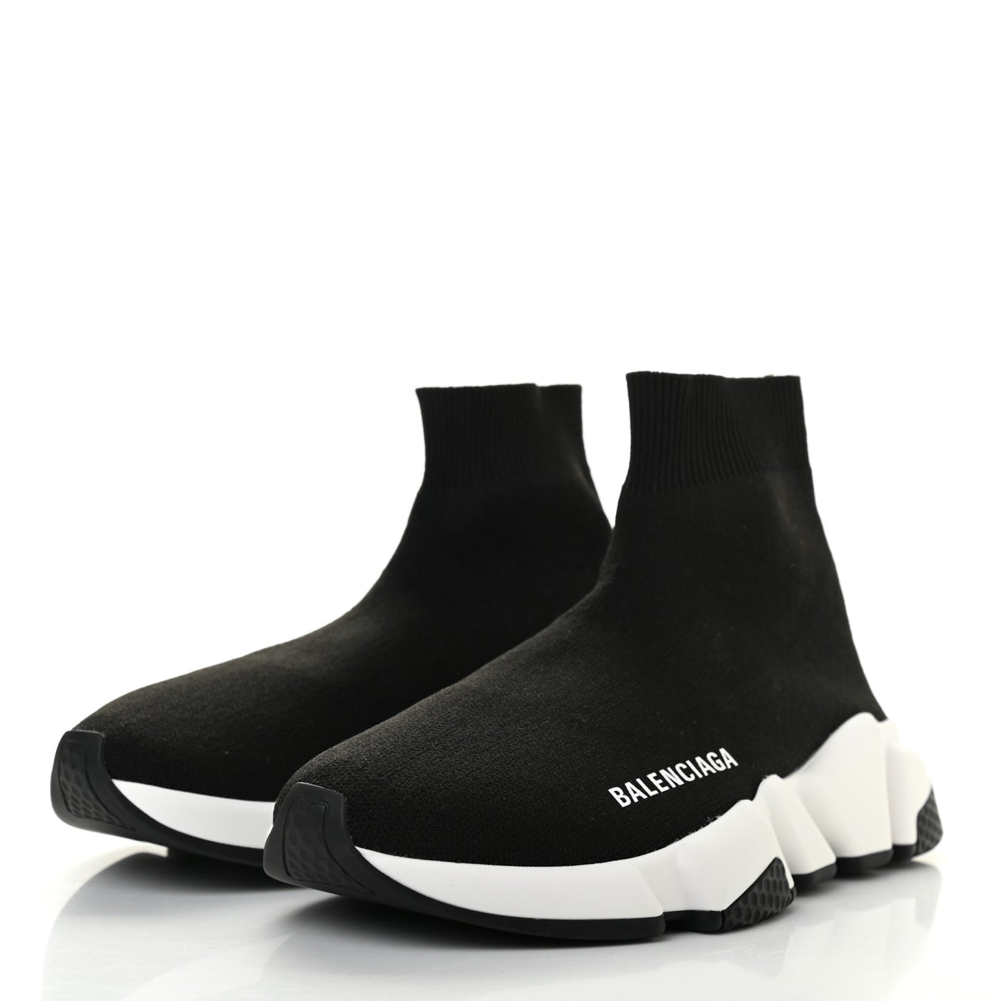 Neoprene Knit Womens Speed Sneakers 36 Black White