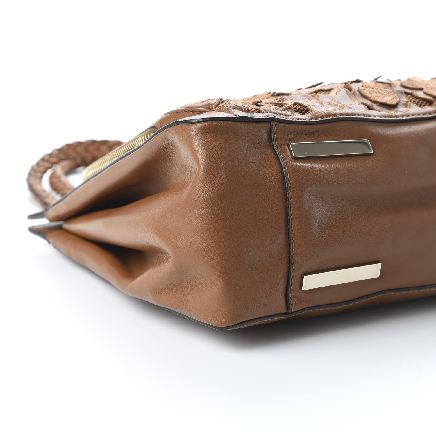 Valentino Garavani Vitello Lace Demetra Satchel Cognac 6 of 9