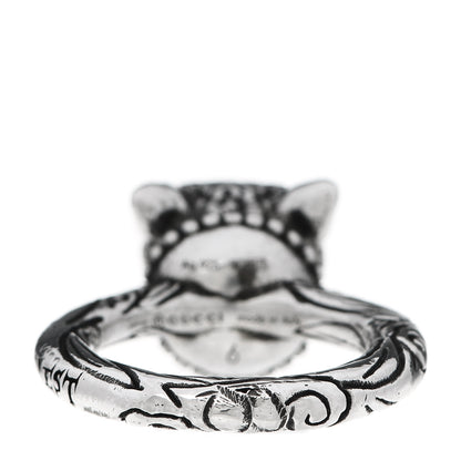 Gucci Sterling Silver Anger Forest Wolf Head Ring 46 3.75 4 of 5