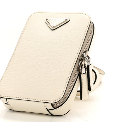 Prada Saffiano Harness Crossbody Travel Pouch White 7 of 10