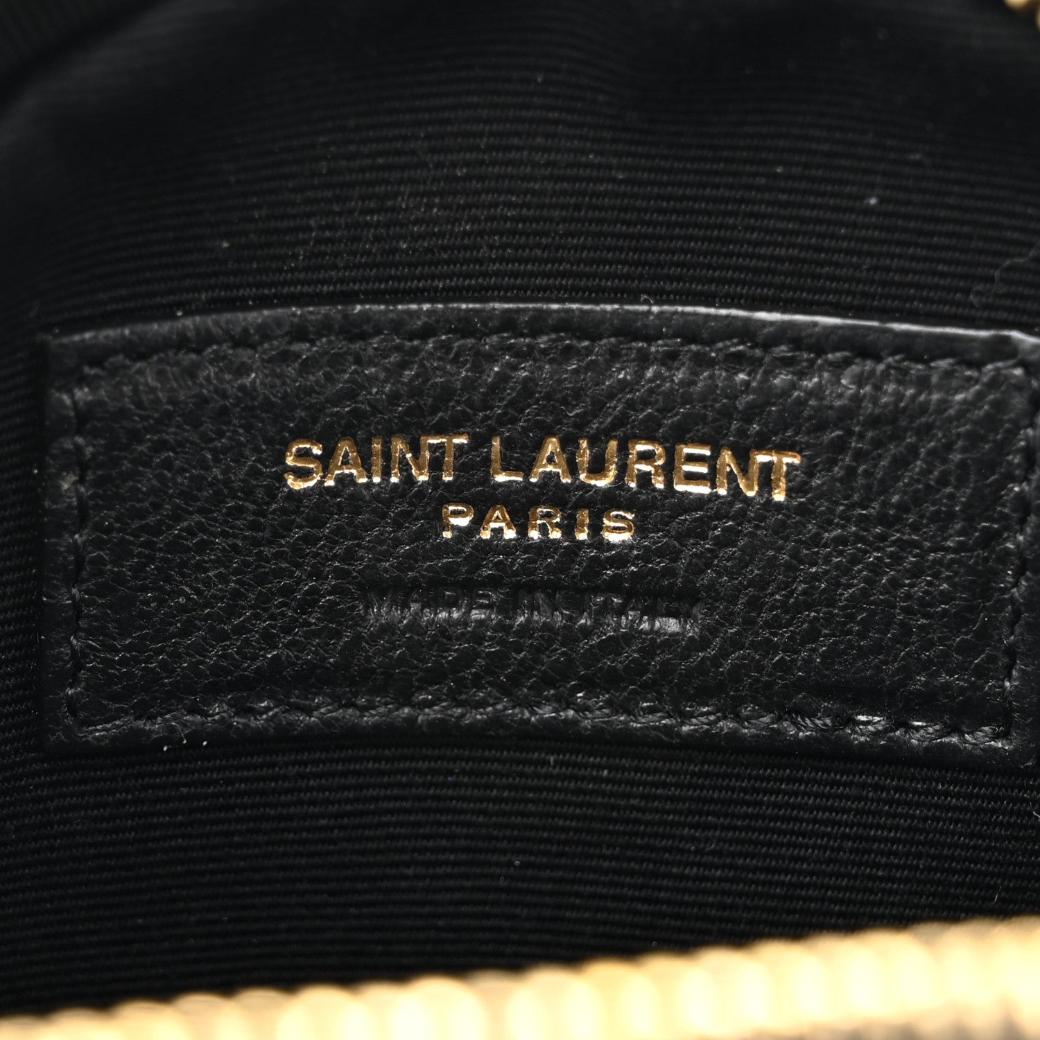 Saint Laurent Calfskin Matelasse Chevron Quilted Baby Round Vinyle Belt Bag Black 6 of 10