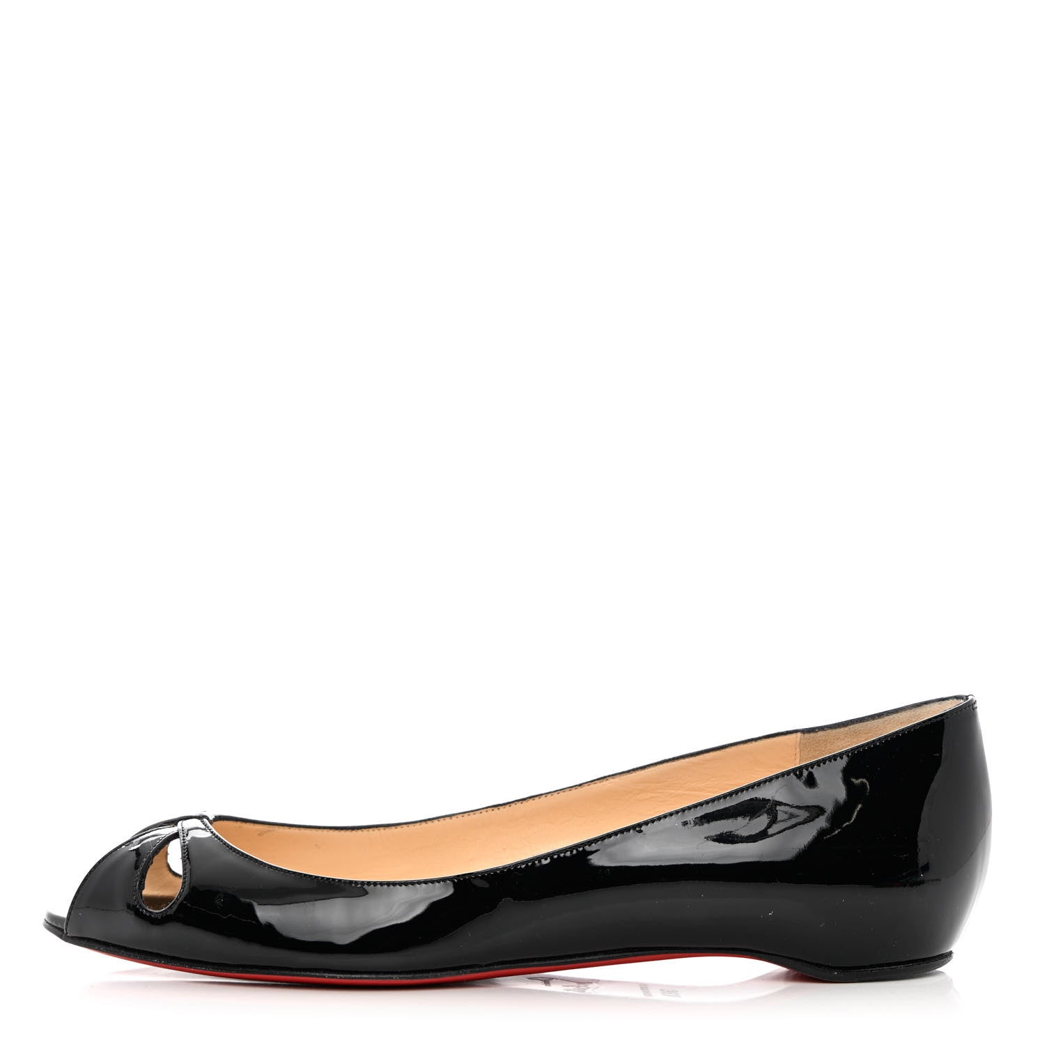 Christian Louboutin Patent Croisette Peep Toe Flats 36.5 Black 1 of 11