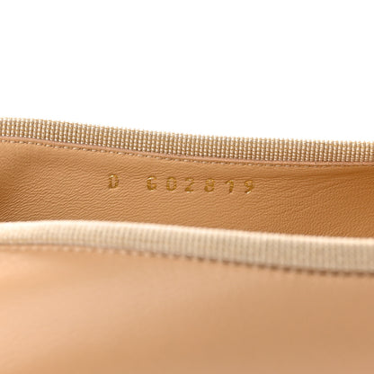 Chanel Lambskin Cap Toe CC Ballerina Flats 36.5 Beige Black 8 of 13