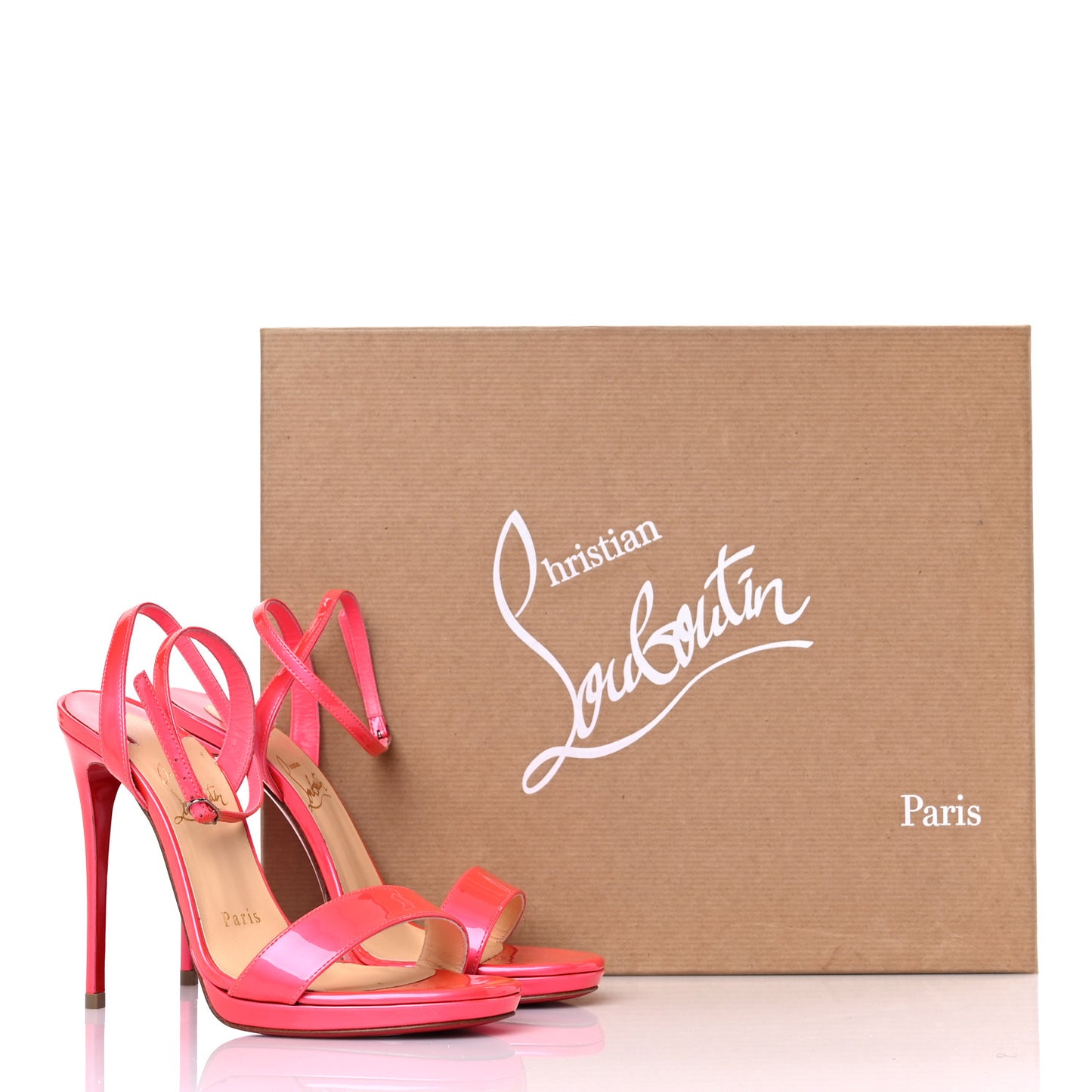 Patent Loubi Queen 120 Strap Sandals 35 Pink
