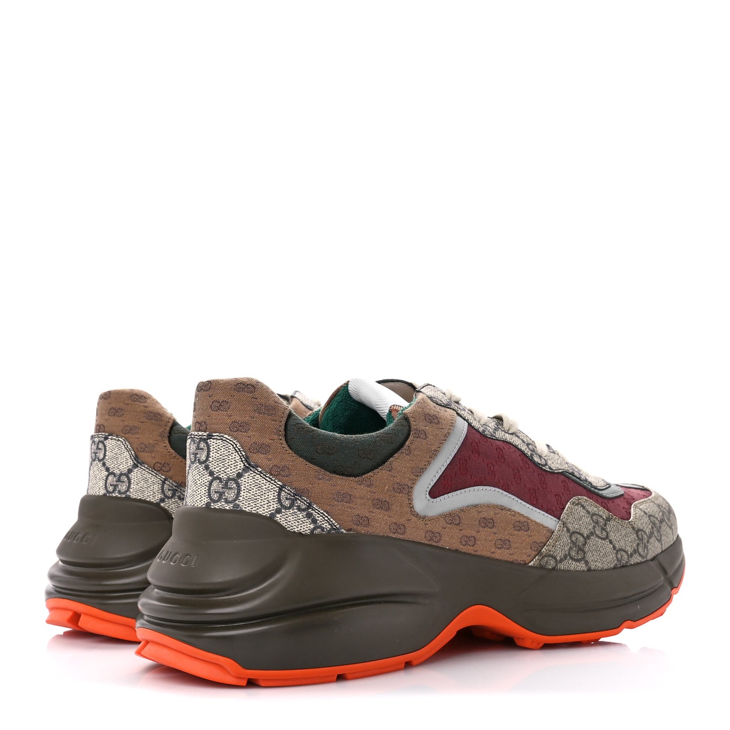 GG Supreme Monogram Mix Monogram Mens Rhyton Sneakers 11 Bordeaux Beige Ebony