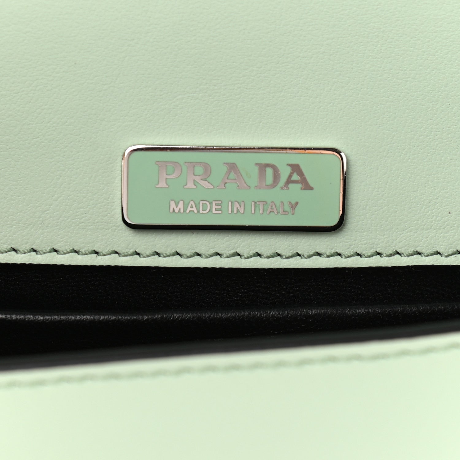 Prada Spazzolato Soft Calf Cahier Chain Wristlet Acqua 7 of 10
