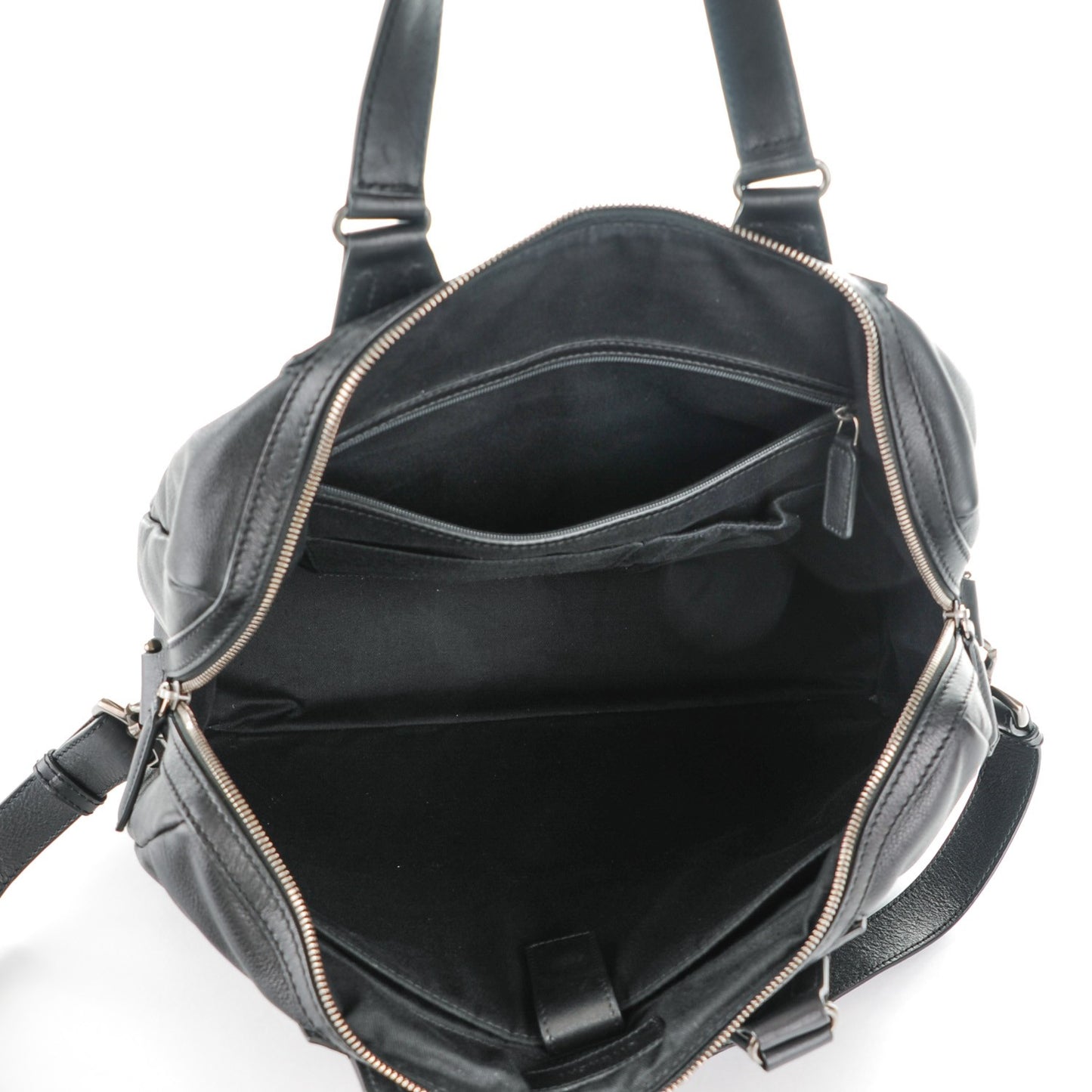 Calfskin Zipped Briefcase Nightingale Black