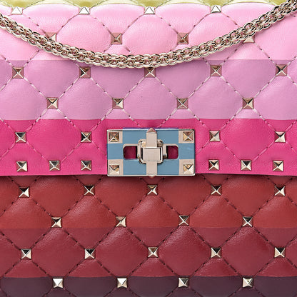 Valentino Garavani Lambskin Stripe Intarsia Medium Rockstud Spike Shoulder Bag Multicolor 10 of 10
