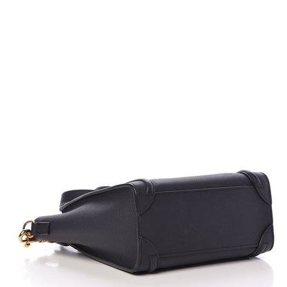 Celine Drummed Calfskin Nano Luggage Navy Blue 4 of 11