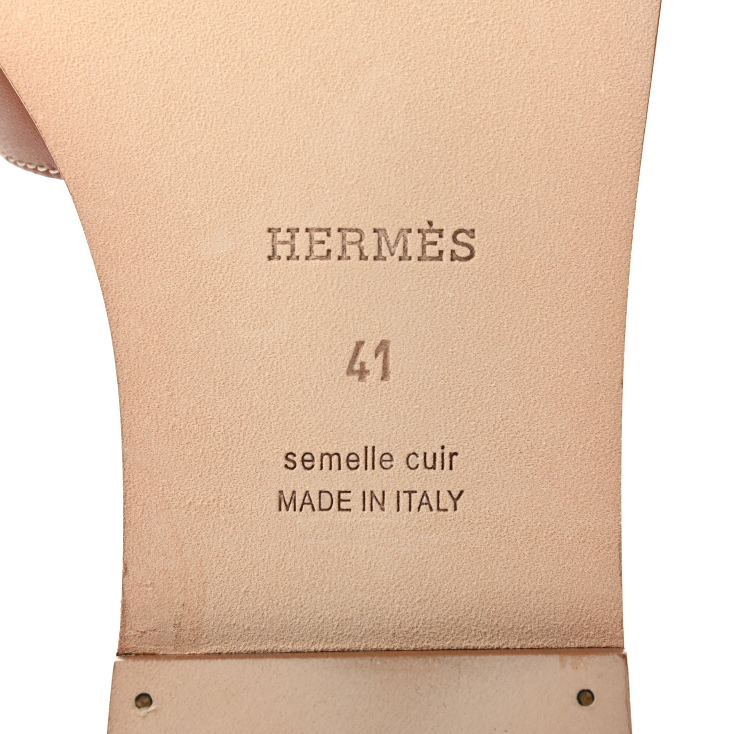 Hermes Box Calfskin Oran Sandals 41 Gold 6 of 9