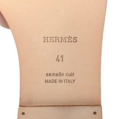 Hermes Box Calfskin Oran Sandals 41 Gold 6 of 9