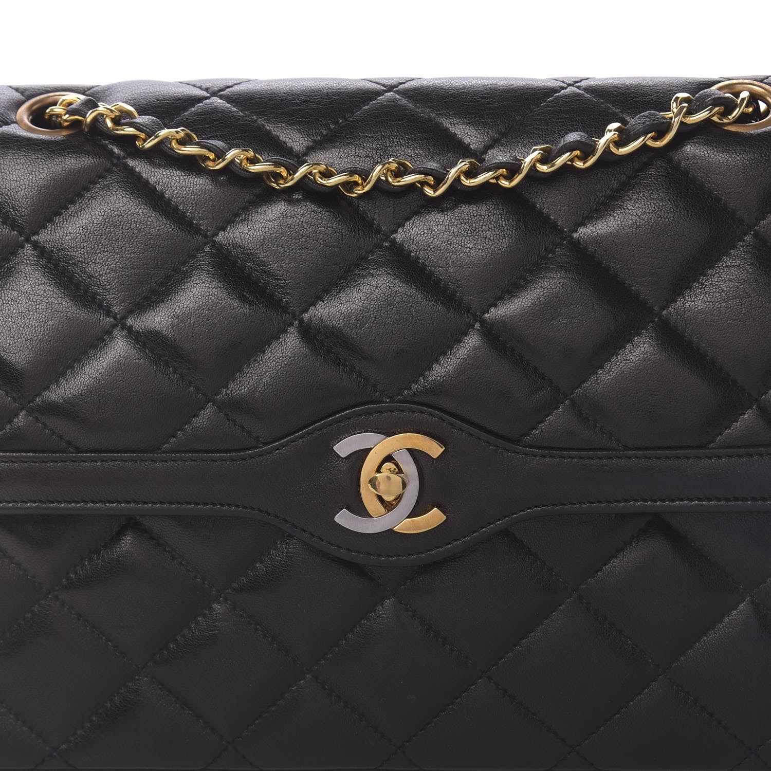 Chanel Lambskin Quilted Medium Double Flap Black 9 of 11