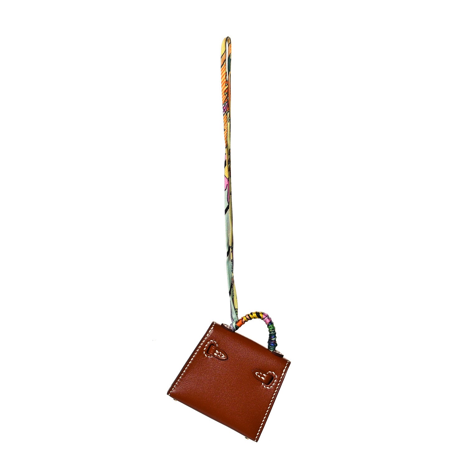 Hermes Tadelakt Mini Kelly Twilly Bag Charm Fauve 3 of 5