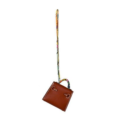 Hermes Tadelakt Mini Kelly Twilly Bag Charm Fauve 3 of 5