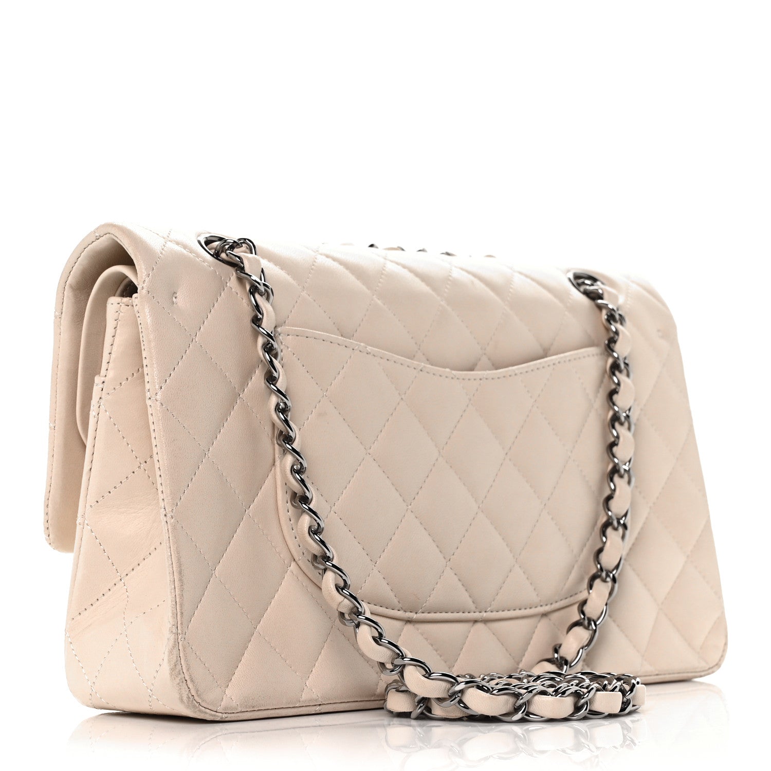 Chanel Lambskin Quilted Medium Double Flap Ivory 3 of 10