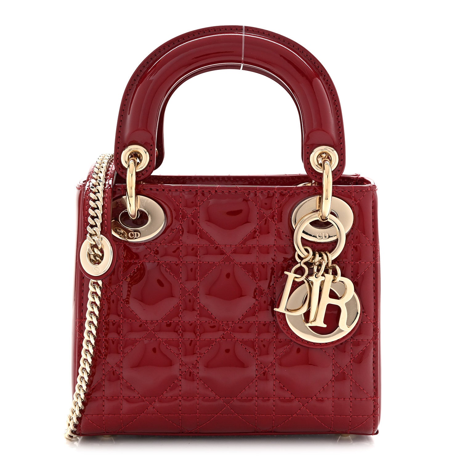 Christian Dior Patent Cannage Mini Lady Dior Red 1 of 10