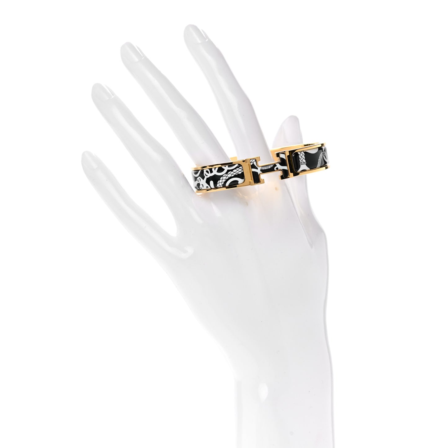 Enamel Printed Panoplie Equestre Narrow Clic Clac H Bracelet PM Positif Negatif