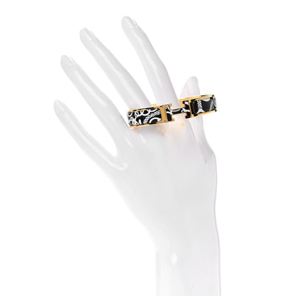 Hermes Enamel Printed Panoplie Equestre Narrow Clic Clac H Bracelet PM Positif Negatif 2 of 5