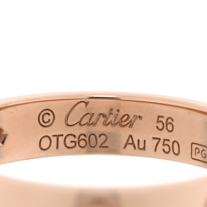 Cartier 18K Pink Gold Diamond 4mm LOVE Wedding Band Ring 56 7.5 4 of 5