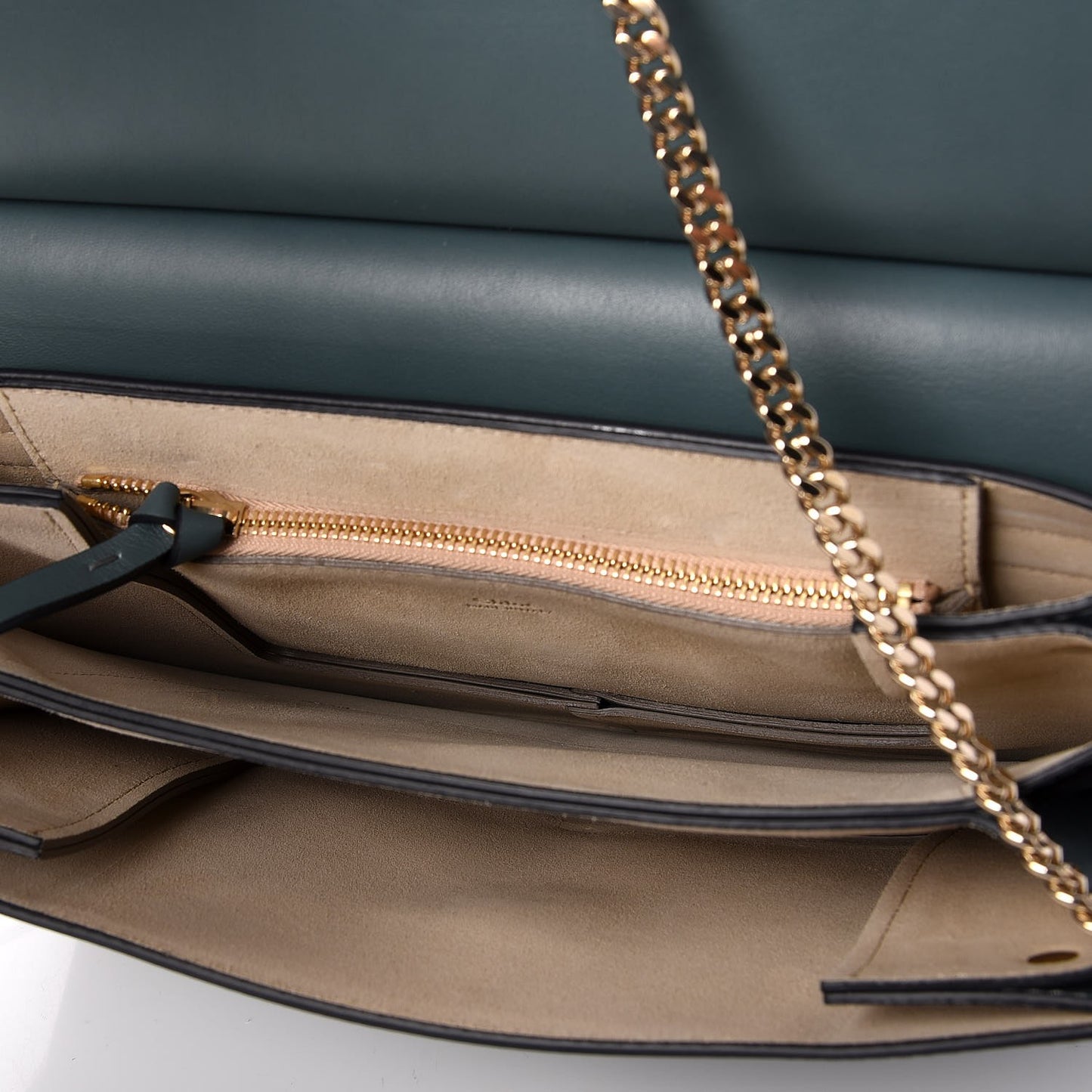 Suede Calfskin Medium Faye Shoulder Bag Cloudy Blue