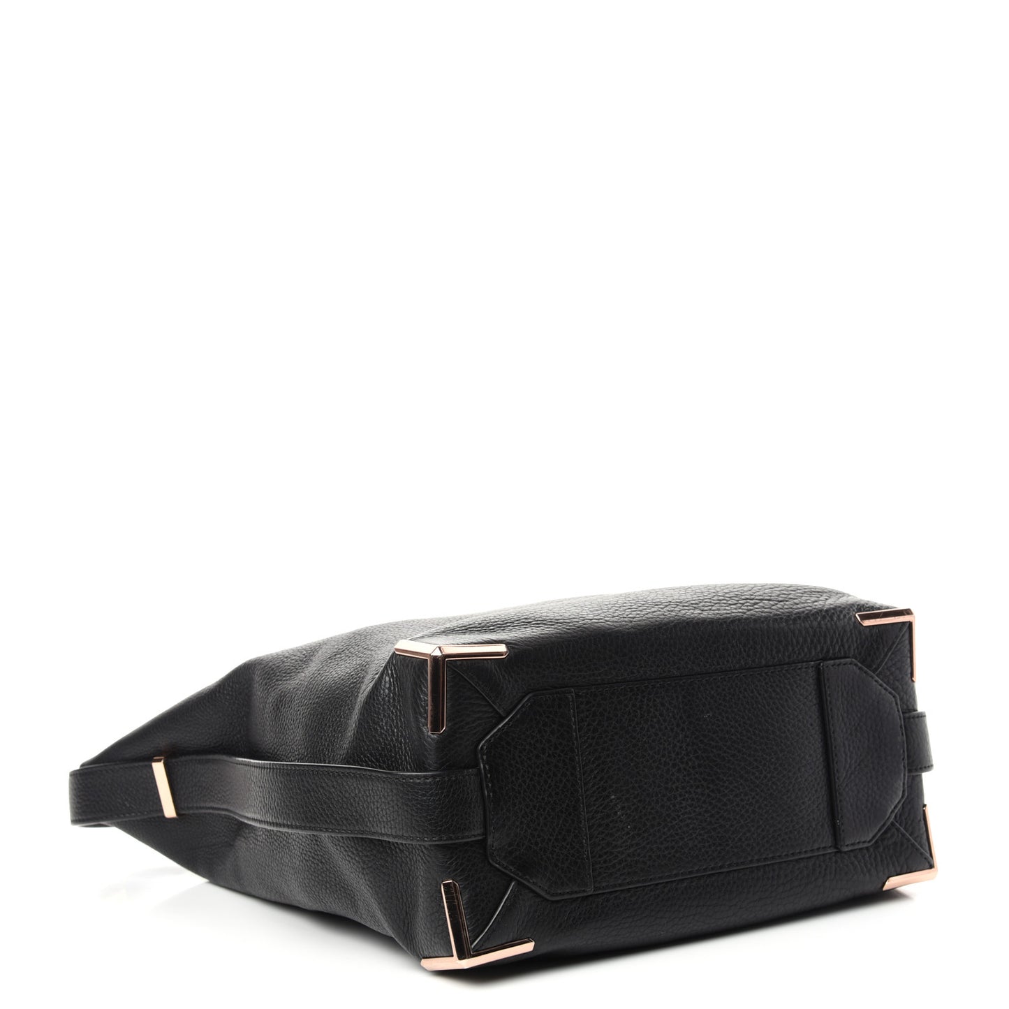 Pebbled Calfskin Prisma Skeletal Hobo Black Rose Gold Hardware
