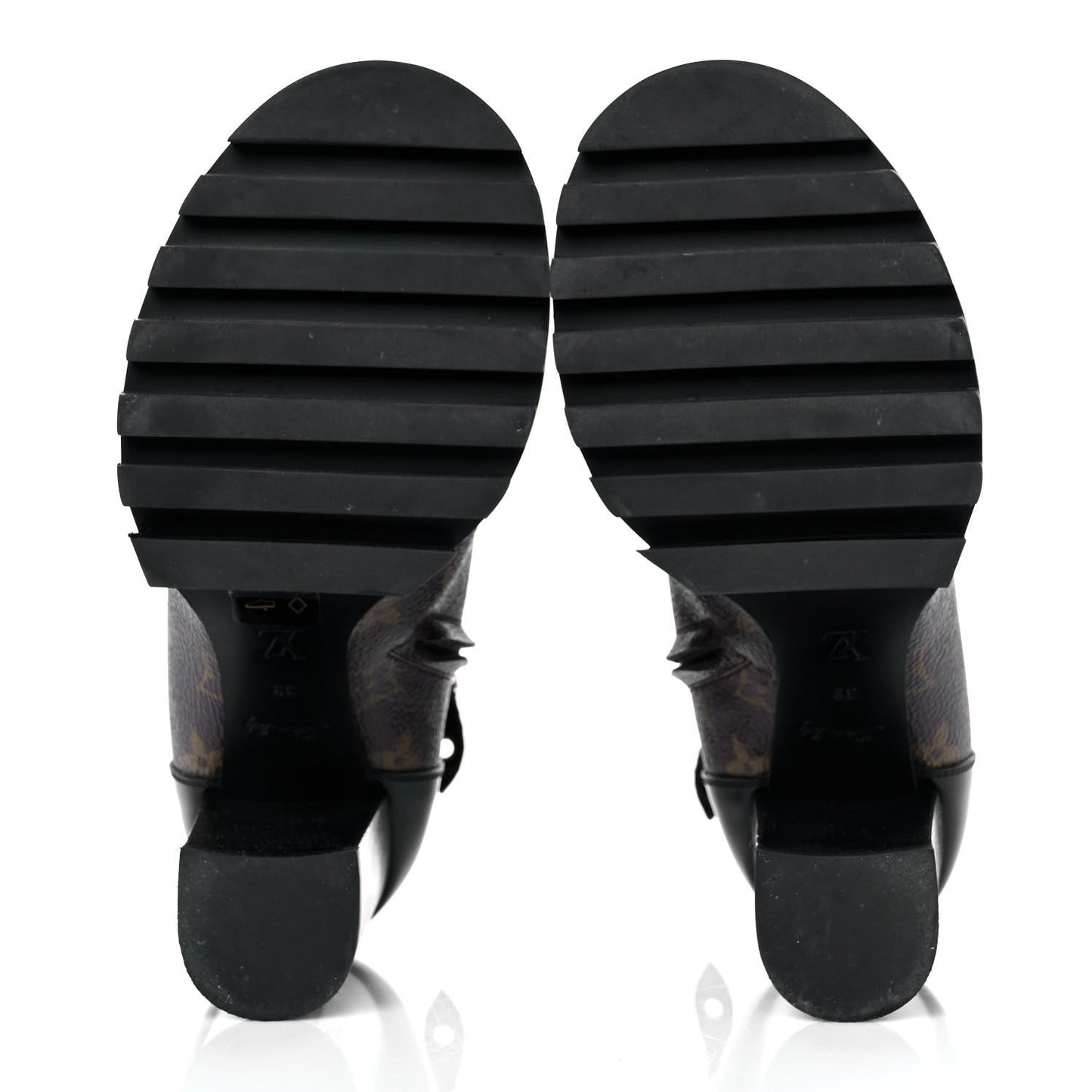 Patent Calfskin Monogram Star Trail Ankle Boots 39 Black