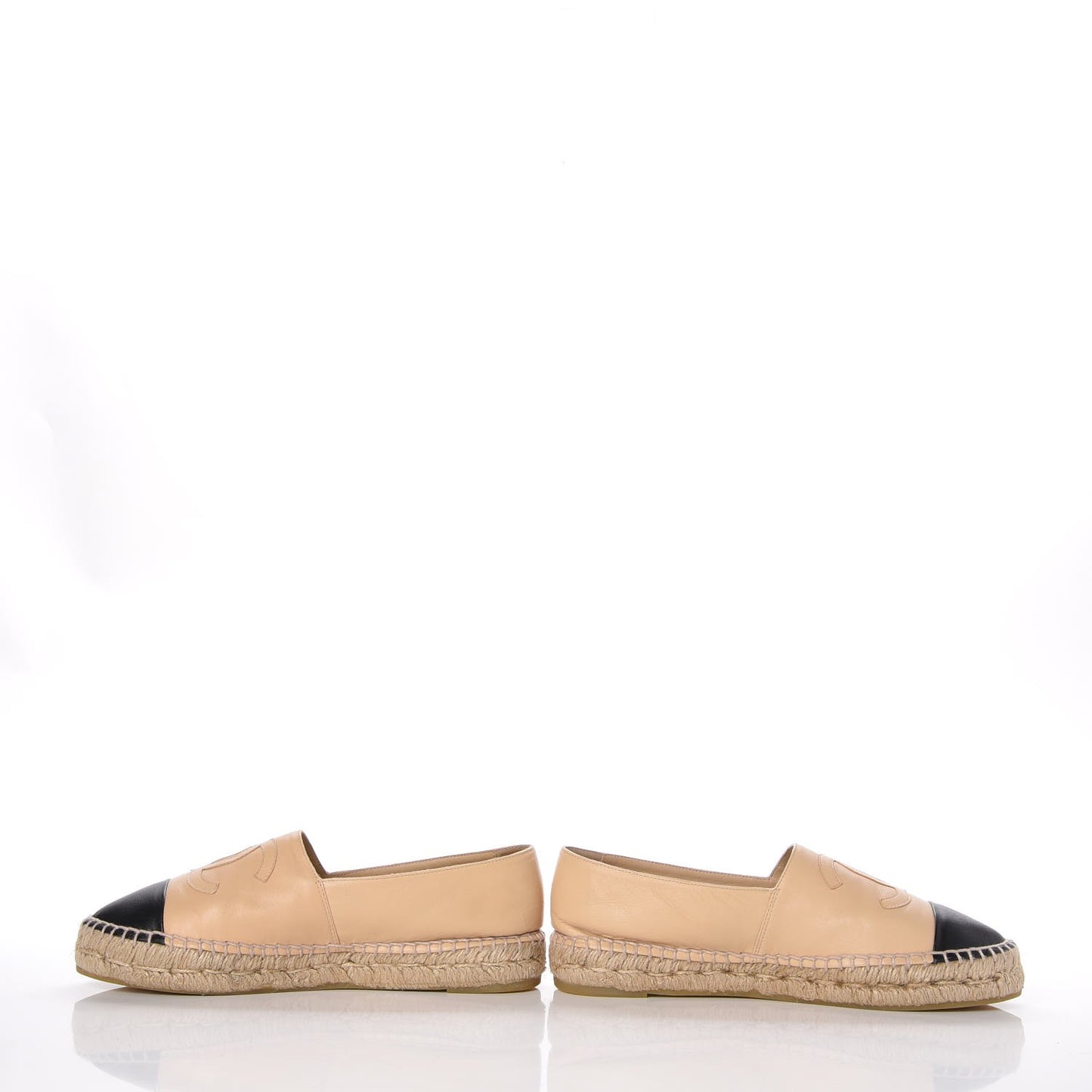 Lambskin CC Espadrilles 38 Beige Black