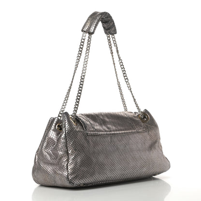 Chanel Metallic Calfskin Perforated Large Drill Accordion Flap Gold 3 of 17