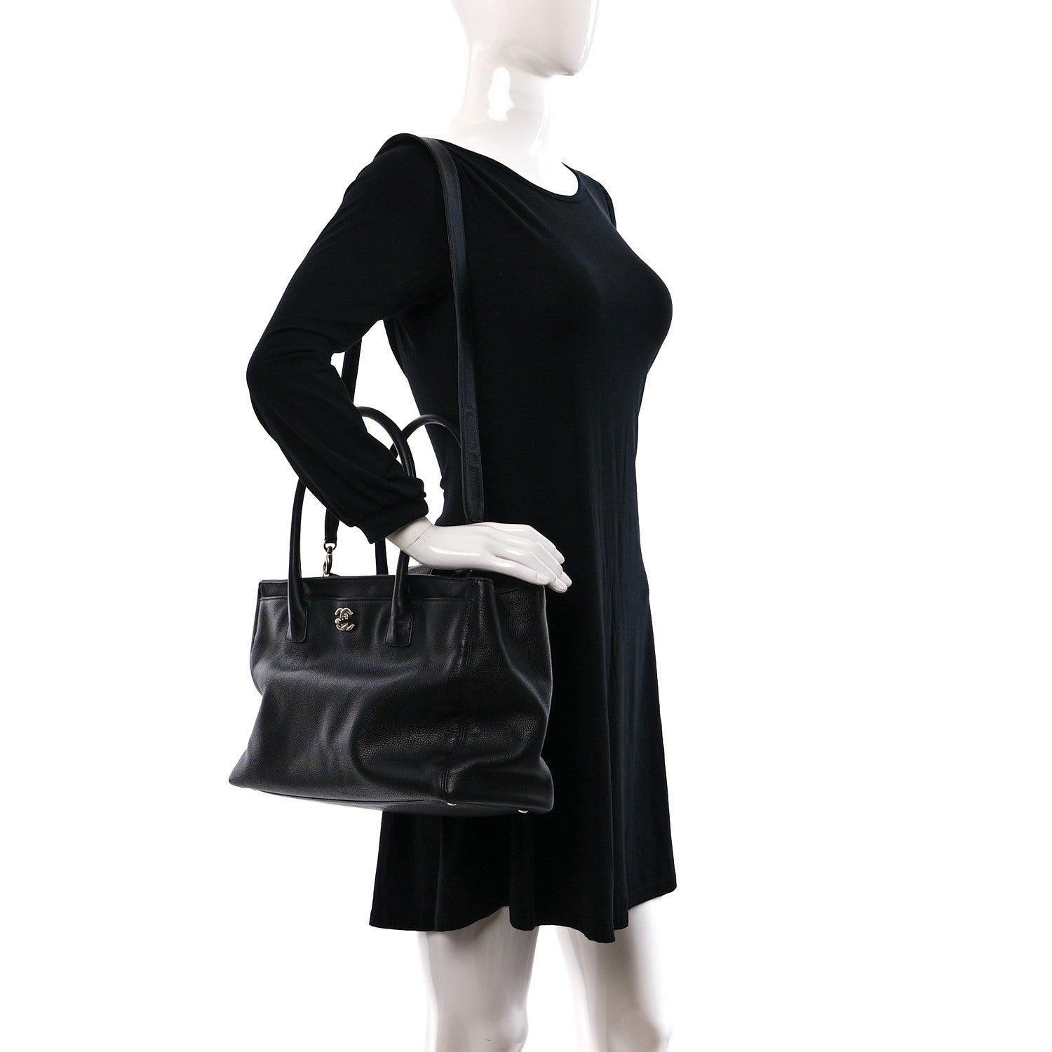 Chanel Calfskin Cerf Executive Shopper Tote Black 2 of 18