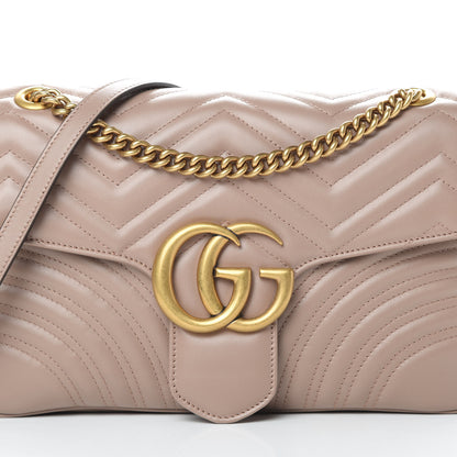 Gucci Calfskin Matelasse Medium GG Marmont Shoulder Bag Porcelain Rose 8 of 10