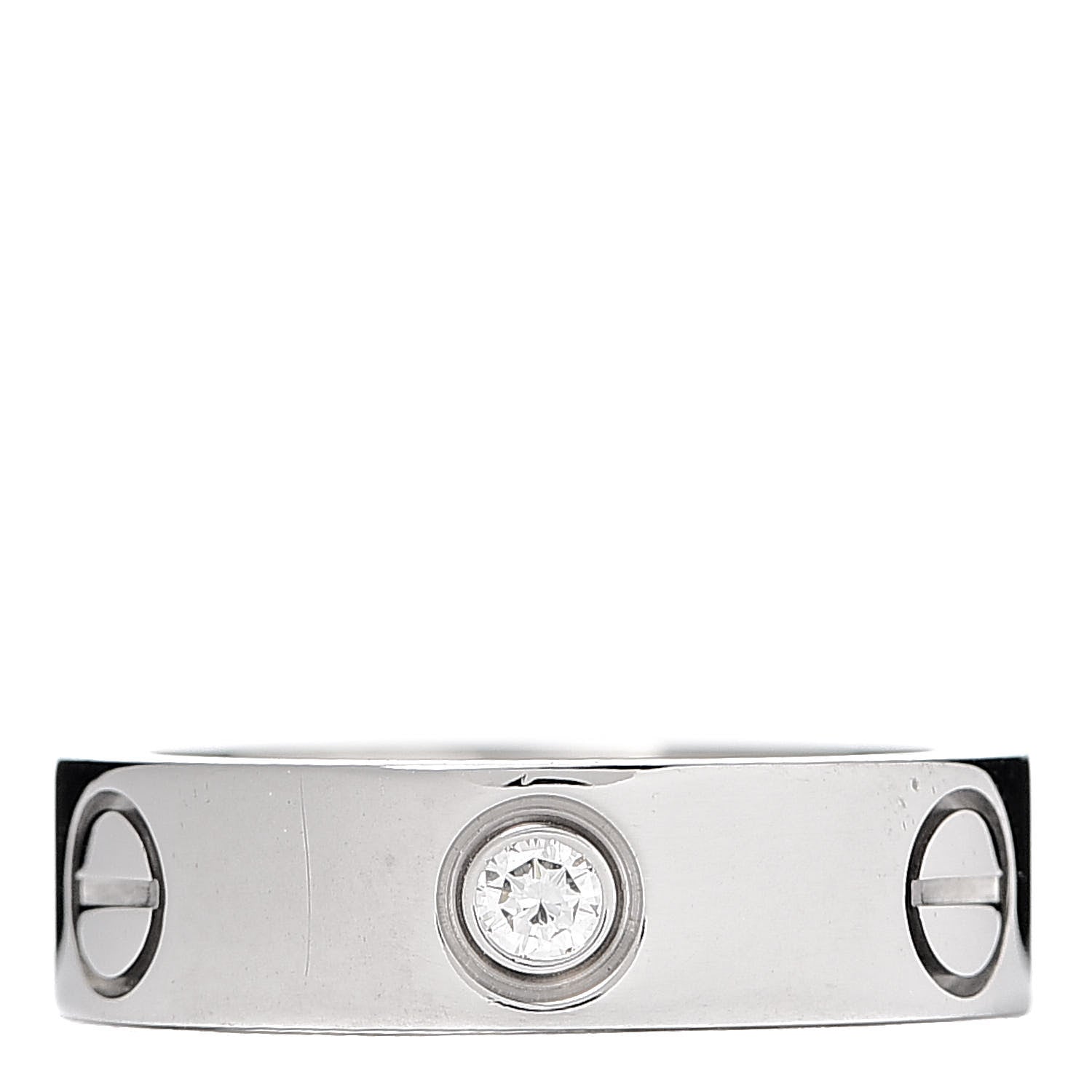 Cartier 18K White Gold 3 Diamond 5.5mm LOVE Ring 50 5.25 1 of 5