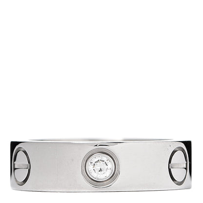 Cartier 18K White Gold 3 Diamond 5.5mm LOVE Ring 50 5.25 1 of 5